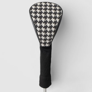 Funda Para Palo De Golf Patrón negro blanco de dientes de perro