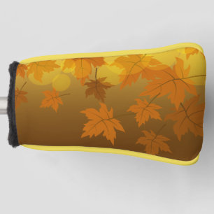 Funda Para Palo De Golf Patrón otoñal con hojas de arce en caída y bokeh