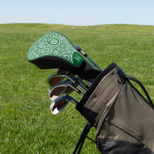 Funda Para Palo De Golf Patrón paisajista blanco y verde