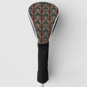 Funda Para Palo De Golf Patrón Persa Damask Noir Dorado (1)
