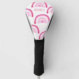 Funda Para Palo De Golf Patrón personalizado del arcoiris rosado