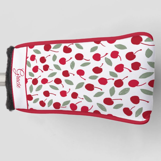 Funda Para Palo De Golf Patrón Preppy de Fruta de Cerezo (Anverso)