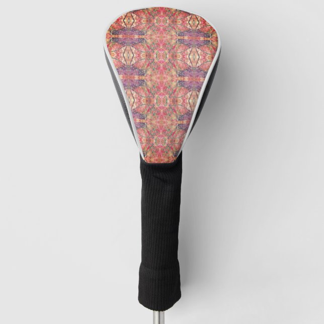 Funda Para Palo De Golf Patrón púrpura y rosa (Anverso)