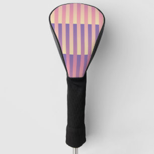 Funda Para Palo De Golf Patrón rayado amarillo morado rosado