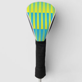 Funda Para Palo De Golf Patrón rayado verde amarillo azul