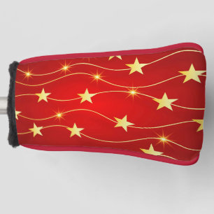 Funda Para Palo De Golf Patrón rojo de rubí adorado por estrella