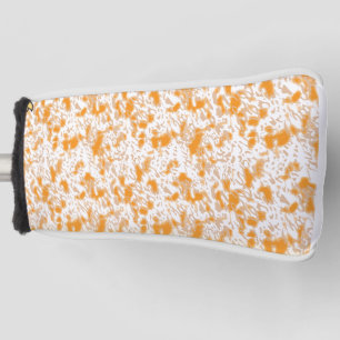 Funda Para Palo De Golf Patrón textil con un vibrante naranja y gol