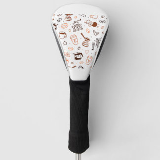 Funda Para Palo De Golf patrón transparente con doodles de café