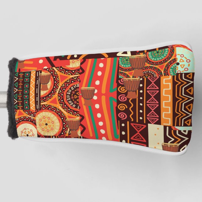 Funda Para Palo De Golf Patrón tribal afrocéntrico de Kente (Anverso)