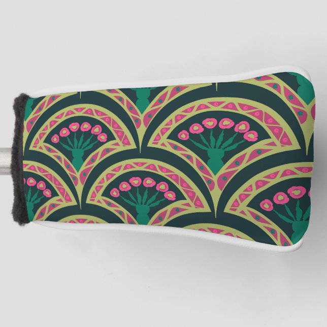 Funda Para Palo De Golf patrón verde en forma de concha (Anverso)