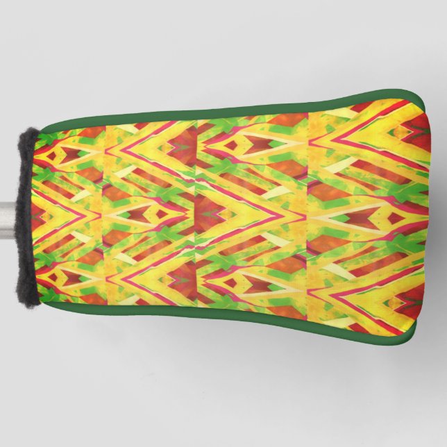 Funda Para Palo De Golf Patrón verde y marrón (Anverso)