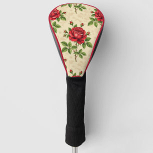 Funda Para Palo De Golf Patrón vintage de rosa roja