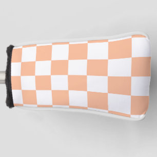 Funda Para Palo De Golf Peach Fuzz Checkered Gingham Pattern