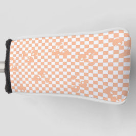 Funda Para Palo De Golf Peach Fuzz Cherry Gingham Pattern