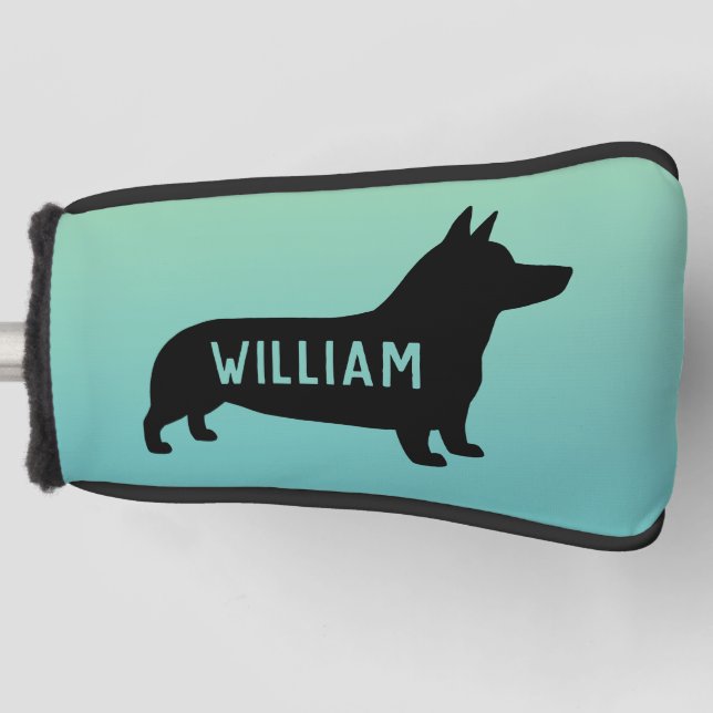 Funda Para Palo De Golf Pembroke Welsh Corgi Dog Silhouette Personalizado (Anverso)