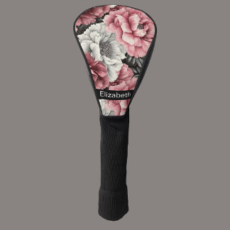 Funda Para Palo De Golf Peonía Personalizada Rosa y Blanca Bonita