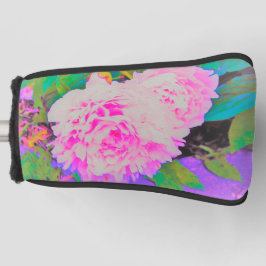 Funda Para Palo De Golf Peonías rosa eléctricas en el colorido jardín