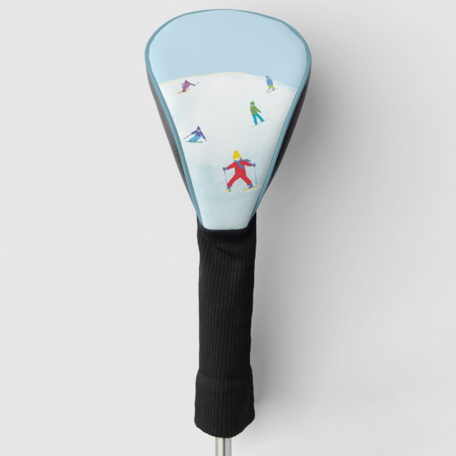 Funda Para Palo De Golf Pequeños Esquiadores En Snowy Hill (Anverso)