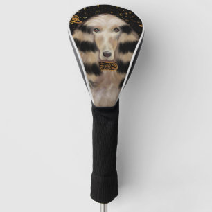 FUNDA PARA PALO DE GOLF PERRO AFGANO ORO 