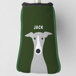 Funda Para Palo De Golf Perro blanco de Greyhound italiano con nombre pers
