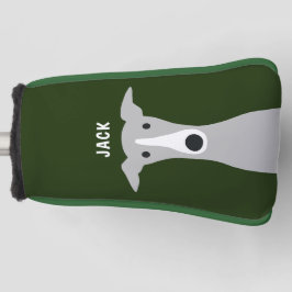 Funda Para Palo De Golf Perro blanco de Greyhound italiano con nombre pers