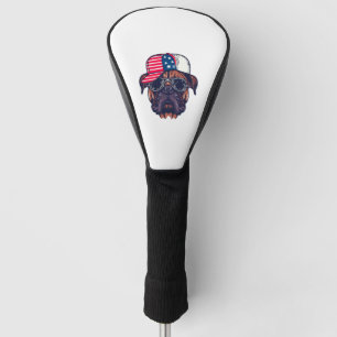 Funda Para Palo De Golf Perro Boxer Con Azul Rojo Blanco