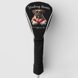 Funda Para Palo De Golf Perro Boxer robando corazones a uno por vez