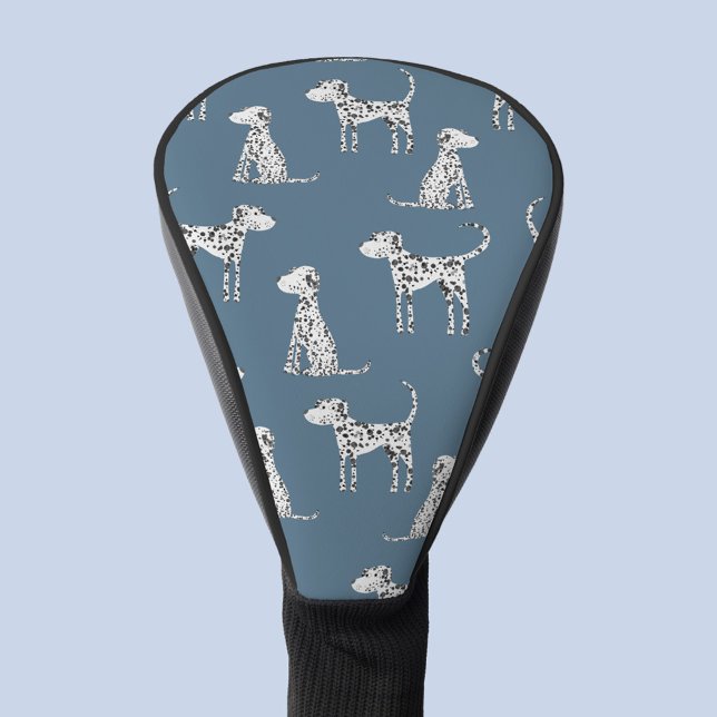 Funda Para Palo De Golf Perro dálmata verde Verde azulado (Dalmatian dog pattern golf head cover)