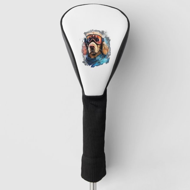 Funda Para Palo De Golf Perro de esquí en Google 6 (Anverso)