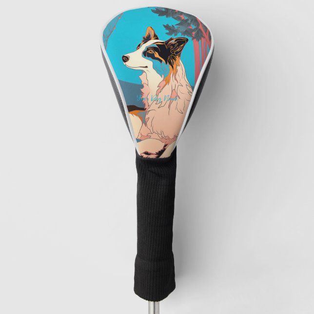 Funda Para Palo De Golf Perro de la frontera de Collie 005 - Bruno Pokopen (Anverso)