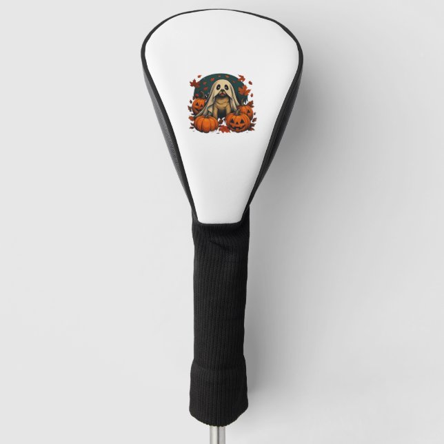 Funda Para Palo De Golf Perro de puré con calabazas caen Halloween Classic (Anverso)