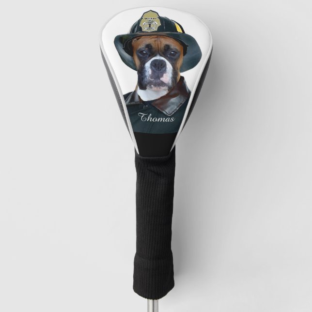 Funda Para Palo De Golf Perro del boxeador del bombero (Anverso)