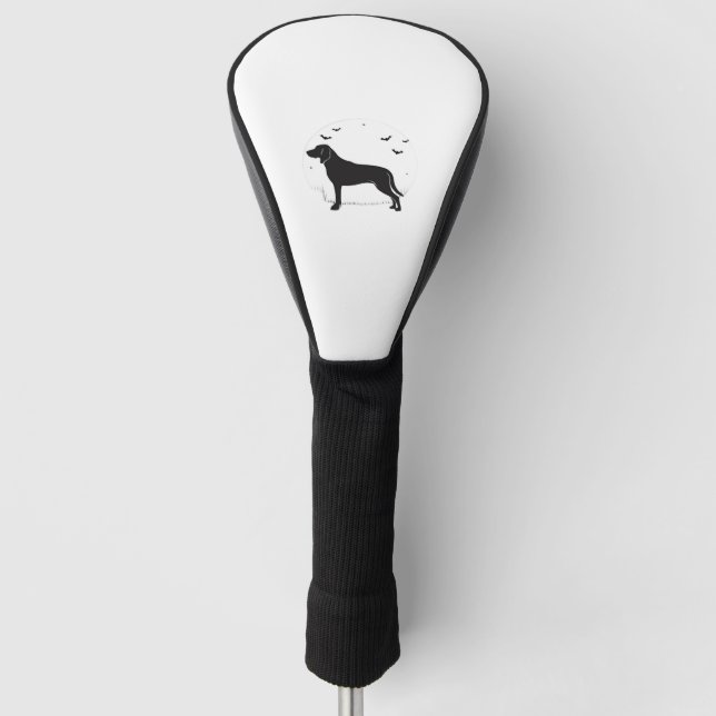 Funda Para Palo De Golf Perro Foxhound Estadounidense - Silhouette Hallowe (Anverso)