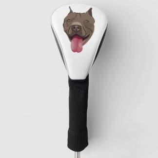 Funda Para Palo De Golf Perro ilustracion Sonriendo Pitbull