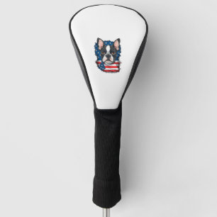 Funda Para Palo De Golf Perro patriótico del territorio de Boston Puppy Ba