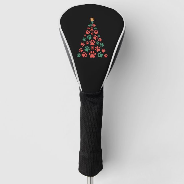 Funda Para Palo De Golf Perro pinta árbol de Navidad para los amantes del  (Anverso)