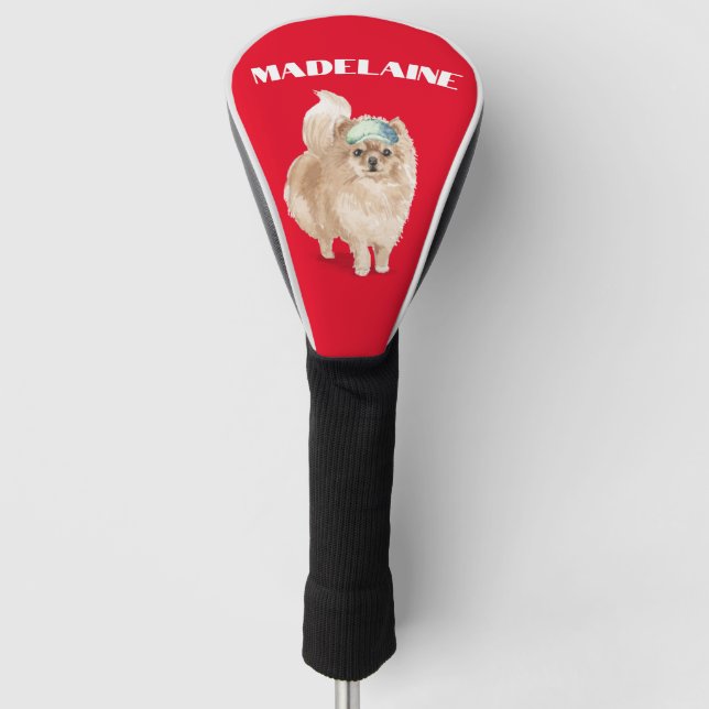 Funda Para Palo De Golf Perro Pomeranian Lover Red Personal (Anverso)