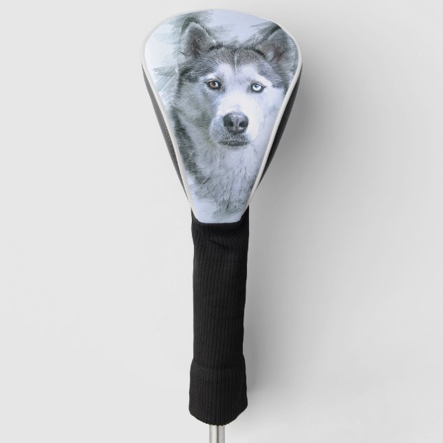 Funda Para Palo De Golf Perro Siberian Husky Dibujar Perro confitado Otter (Anverso)