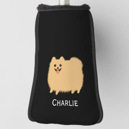 Funda Para Palo De Golf Perro tierno de Pomerania esponjoso con nombre per