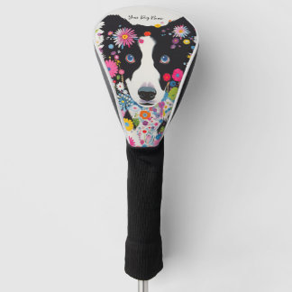 Funda Para Palo De Golf Perro y flores de Collie Fronterizo 005 - joyería