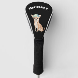 Funda Para Palo De Golf Persona negra de perro de Chihuahua