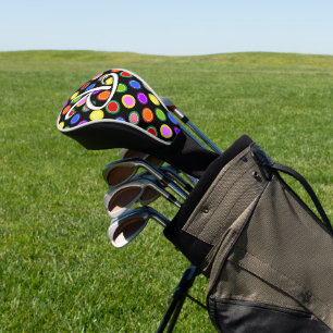 Funda Para Palo De Golf Personaliza los puntos de polka coloridos de la fr