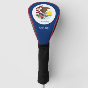 Funda Para Palo De Golf Personaliza tu texto bandera de estado de Illinois