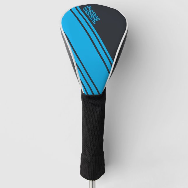 Funda Para Palo De Golf Personalizable gris y azul sólido (Anverso)