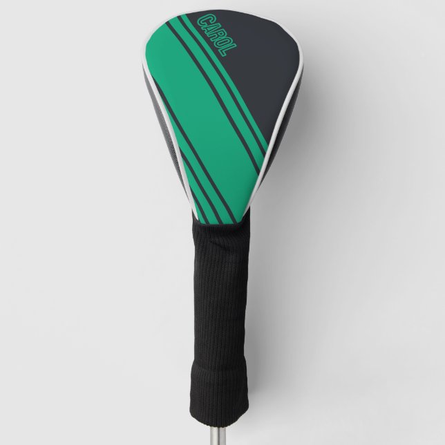 Funda Para Palo De Golf Personalizable gris y verde sólido (Anverso)