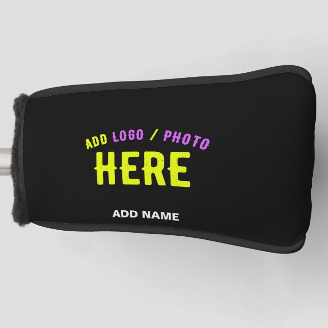 FUNDA PARA PALO DE GOLF PERSONALIZABLE MODERNO ESTILO NEGRO VERIFICADO MAR (Anverso)