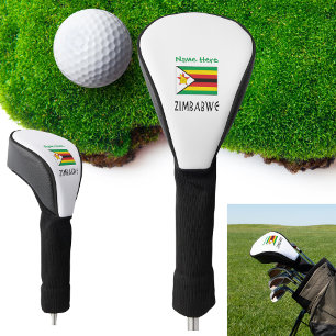 Funda Para Palo De Golf Personalización verde de Zimbabue y bandera de Zim