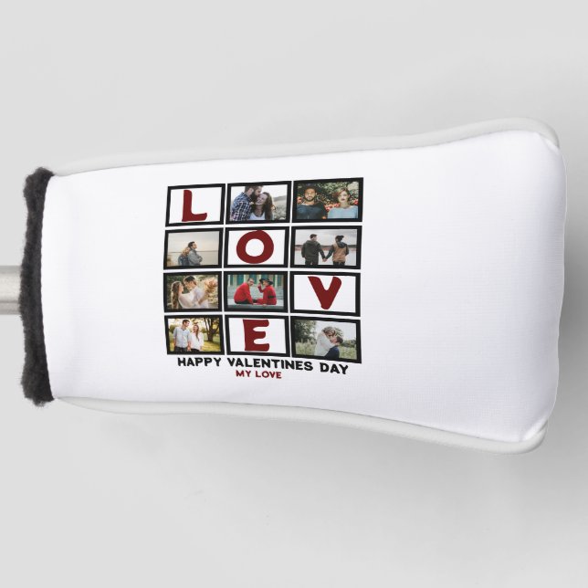 Funda Para Palo De Golf Personalizado Amor Feliz San Valentín Día 8 Collag (Anverso)