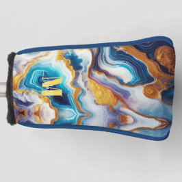Funda Para Palo De Golf Personalizado Aqua Morado Monograma Dorado Funda-M