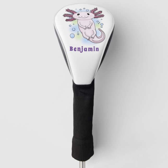 Funda Para Palo De Golf Personalizado axolotópico rosa adorable (Anverso)